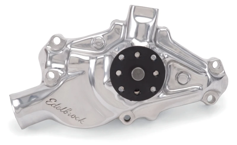 Edelbrock-Wasserpumpe Hochleistung Chevrolet 350 CI V8 Kurzstil Polierte Oberfläche