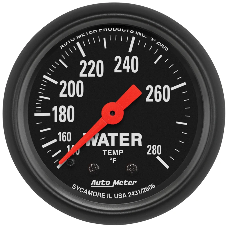 Autometer Z Series 2 1/6inch 140-280 Degree F Mechanical Water Temperature Gauge