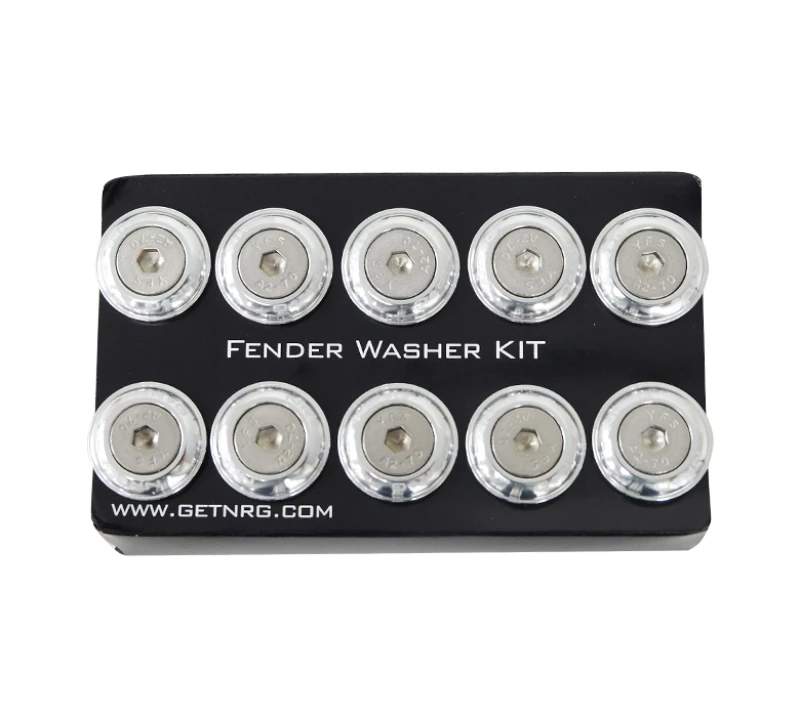 NRG Fender Washer Kit w/Rivets For Plastic (Silver)