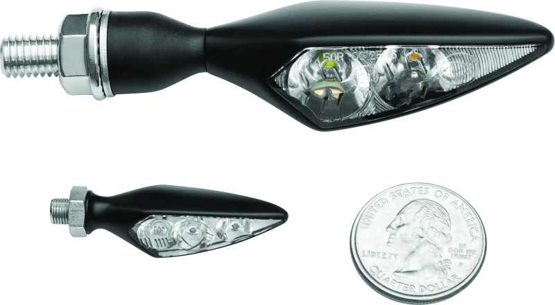 Kuryakyn Rhombus Amber Front Left/Right Rear Satin Black Turn Signal