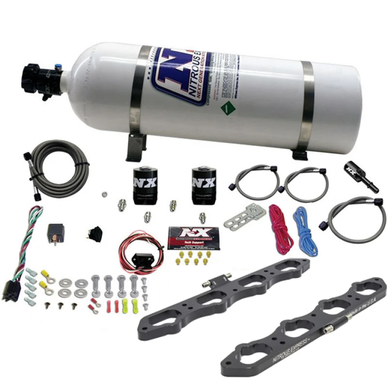 Nitrous Express Ford Coyote 5.0L V8 Nitrous Nass Port Platten-Kit mit 15lb Flasche