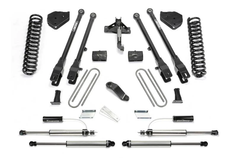 Fabtech 17-21 Ford F250/350 4WD Gas 6-Zoll-4-Link-System mit Coil-Überzug und 2,25-Zoll-DL-Reservoir-Stoßdämpfern vorne und hinten