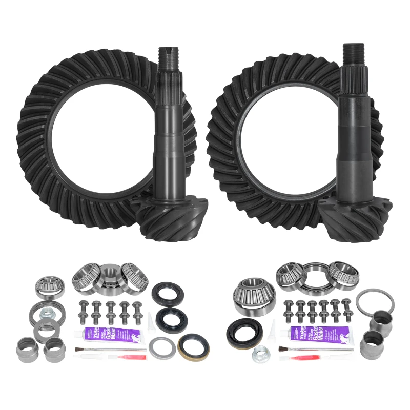 Yukon Gear Ring & Pinion Gear Kit Package Front & Rear with Install Kits for Toyota 8.2/8in. IFS