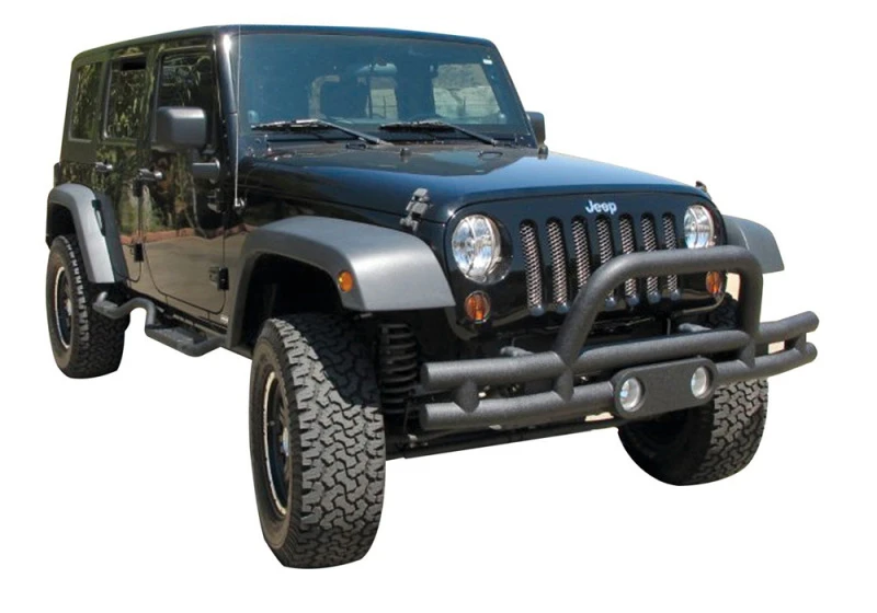 Rampage Doppelrohr Frontstoßstange für 2007–2018 Jeep Wrangler (JK) – Schwarz