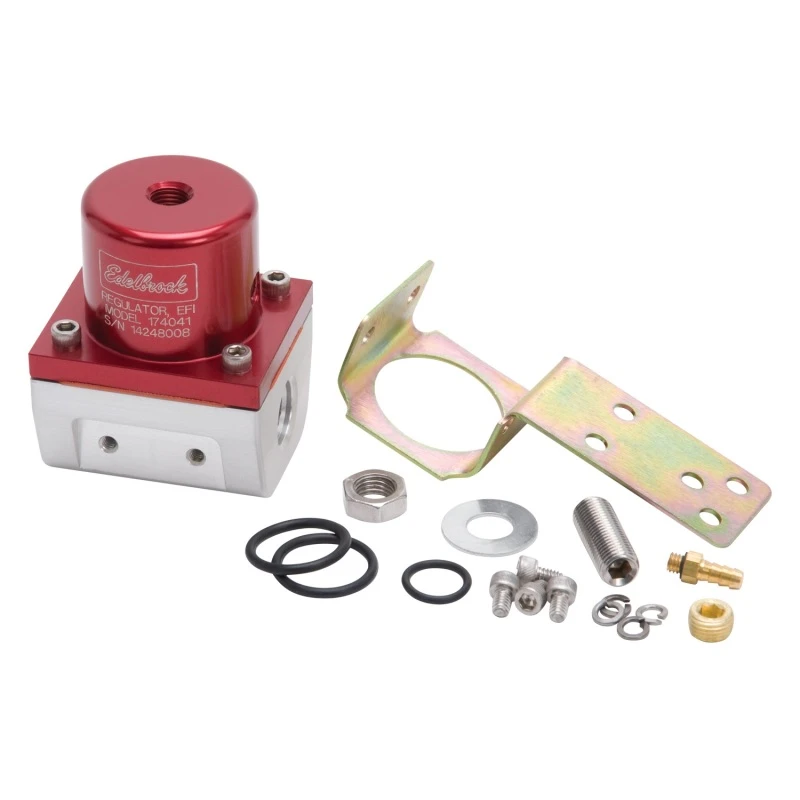 Edelbrock Kraftstoffdruckregler EFI 180 GPH 35-90 PSI -6 In/Out -6 Return Rot/Klar