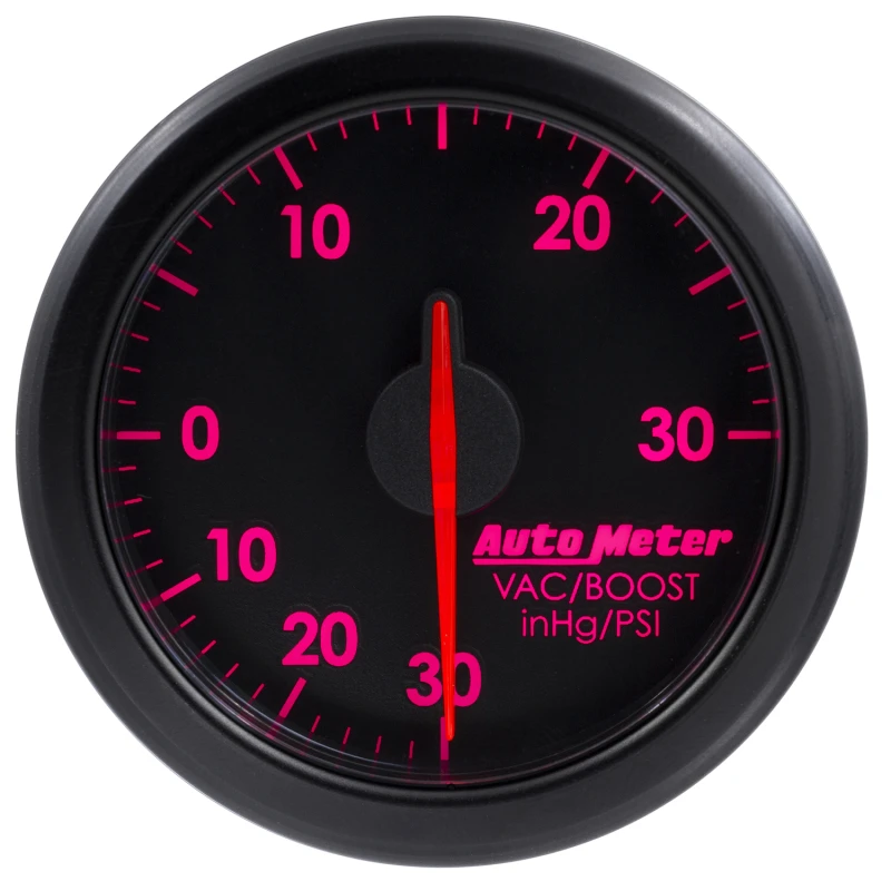 Autometer Airdrive 2-1/6in Boost/Vac Gauge 30in HG/30 PSI - Black