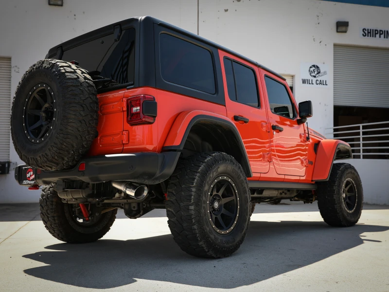 aFe 20-21 Jeep Wrangler Large Bore-HD 3-Zoll-304-Edelstahl-DPF-Back-Abgasanlage - Polierte Spitze