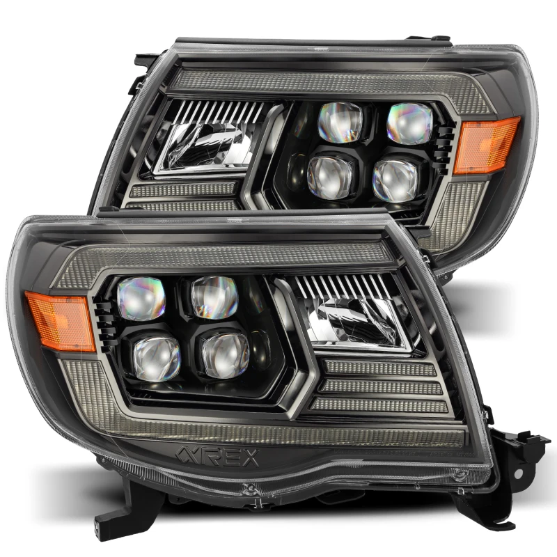 AlphaRex 05-11 Toyota Tacoma NOVA LED-Projektor-Scheinwerfer Plank Style Schwarz mit Aktivierungslicht/DRL