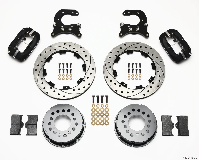 Wilwood Forged Dynalite P/S Hinterrad-Kit gebohrte Bremsscheibe Small Ford 2,66 Zoll Offset