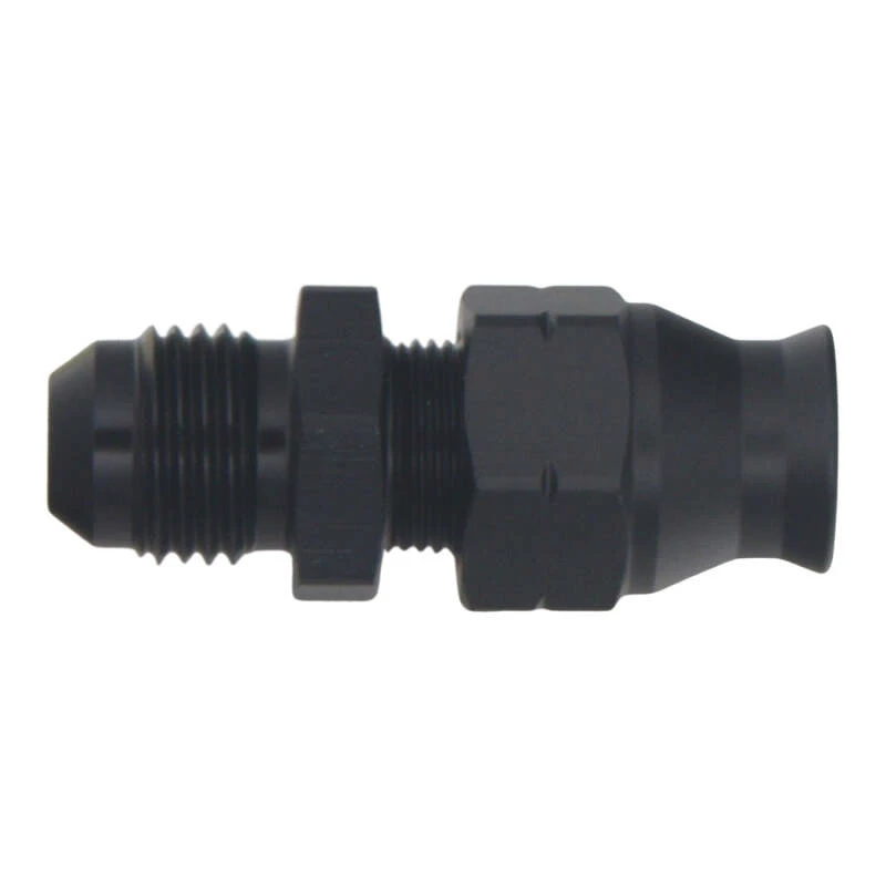 DeatschWerks 6AN Male Flare to 5/16in Hardline Compression Adapter - Anodized Matte Black
