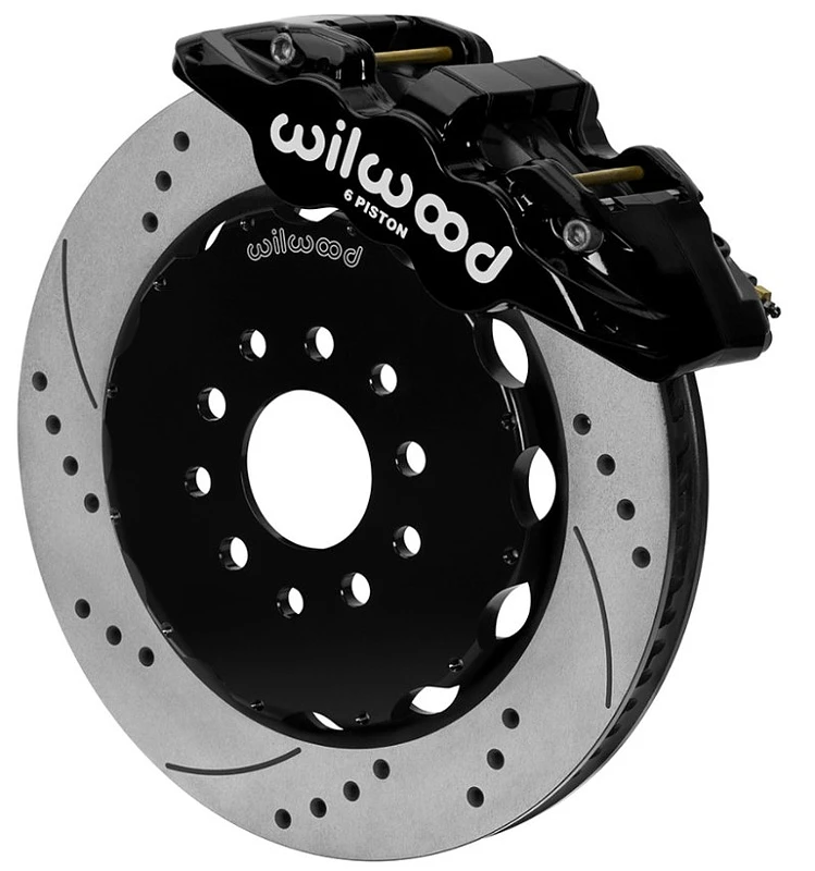 Wilwood AERO6 Front-Bremsen-Kit 14,00 Zoll Bohrloch-Schwarz-Rotor - 97-13 Chevrolet Corvette C5/C6/Z06