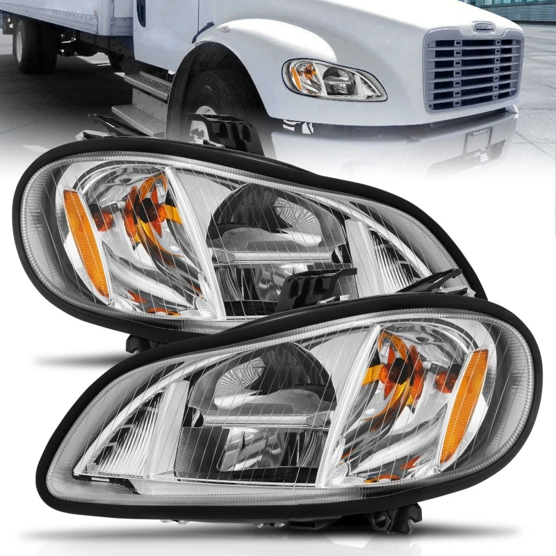 ANZO 2002-2014 Freightliner M2 LED Kristall-Scheinwerfer Chromgehäuse mit klarer Linse (Paar)