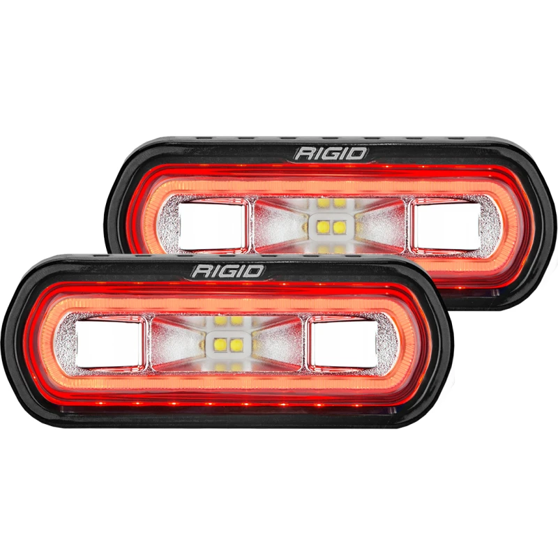 Rigid Industries SR-L Series Surface Mount LED Spreader Pair w/ Red Halo