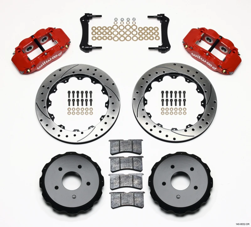 Wilwood Narrow Superlite 4R Hinterrad-Bremse-Kit 12,88 Zoll gebohrt rot 97-04 Corvette C5/Z06