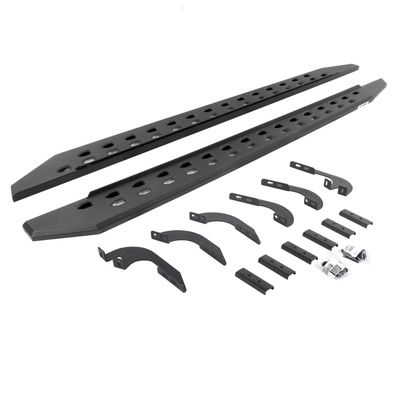 Go Rhino 05-22 Toyota Tacoma DC 4DR RB20 Slim Laufbrett-Kit (Inkl. Halterungen) - Texturiert Schwarz