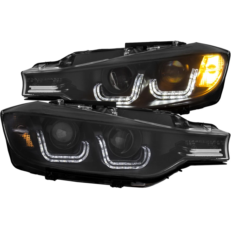 ANZO 2012-2015 BMW 3er-Reihe Projektor-Scheinwerfer mit U-Bar Schwarz