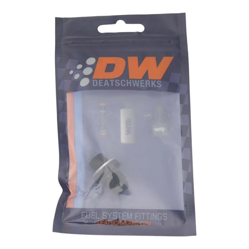 DeatschWerks 6AN-Männliche Flare auf M12 X 1,5 männliche Metrische Adapter (Inkl. Dichtung) - eloxiert matt schwarz
