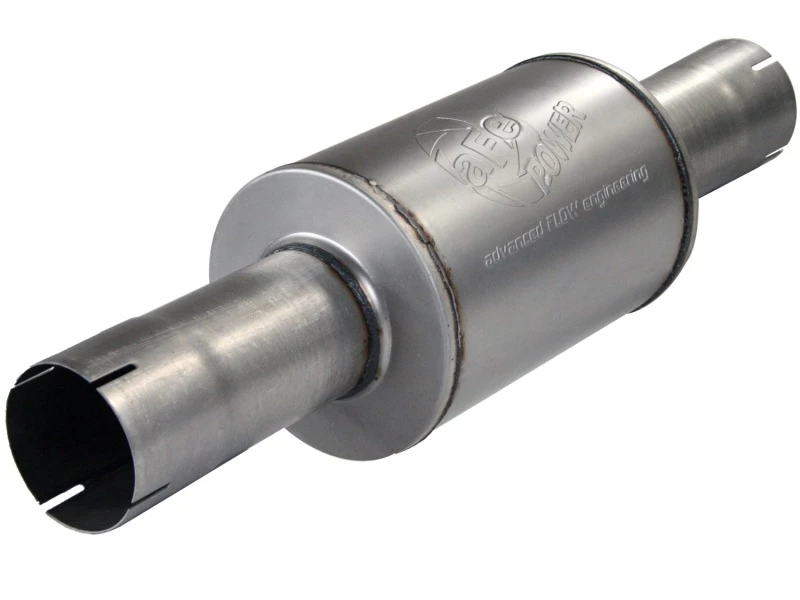 aFe Atlas Abgassysteme Schalldämpfer Al Stahl EXH Schalldämpfer 4 ID In/Aus 8 Dia x 12L AL