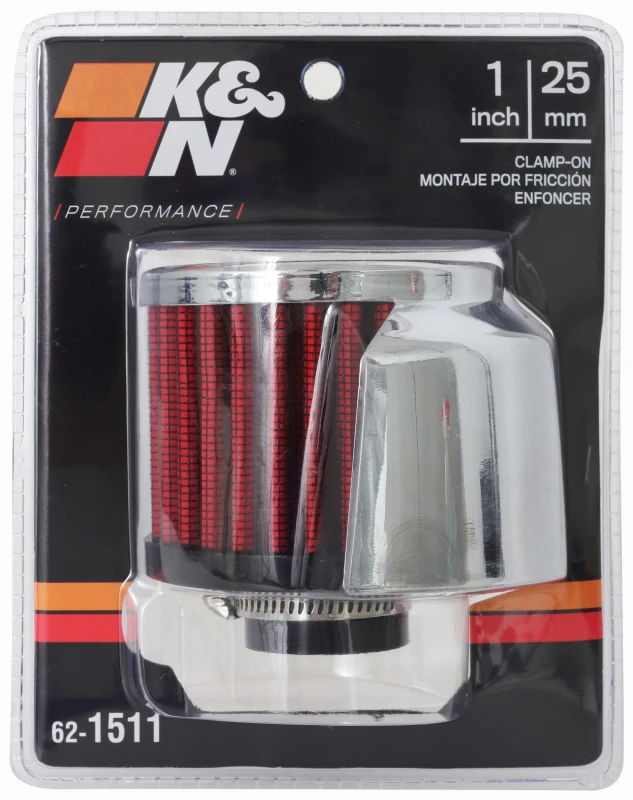 K&N 1in Flange ID x 3in OD x 2.5in Height Clamp On Crankcase Vent Filter