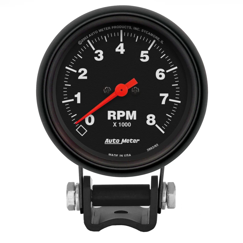 Autometer Black 2-5/8 inch 8000 rpm Tachometer Mini Tach Gauge
