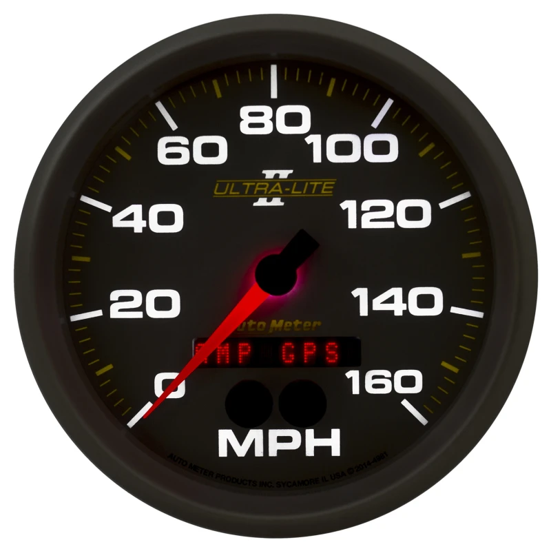 Autometer Ultra-Lite II 5in 0-140MPH In-Dash Electronic GPS Programmable Speedometer