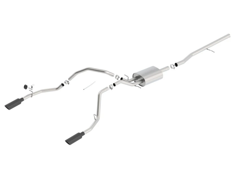 Borla 14 Silv/Sierra 1500 C/B Touring Auspuff/2,75 Zoll in Schalldämpfer 2,25 Zoll Ausgang 4 Zoll TIp SS Heckausgang-Schwarz-Chrom