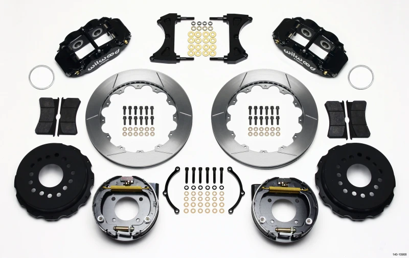 Wilwood Narrow Superlite 4R Hintere Bremse Kit 12,88 Zoll Chevy 12 Bolt mit C-Clips Stggrd mt