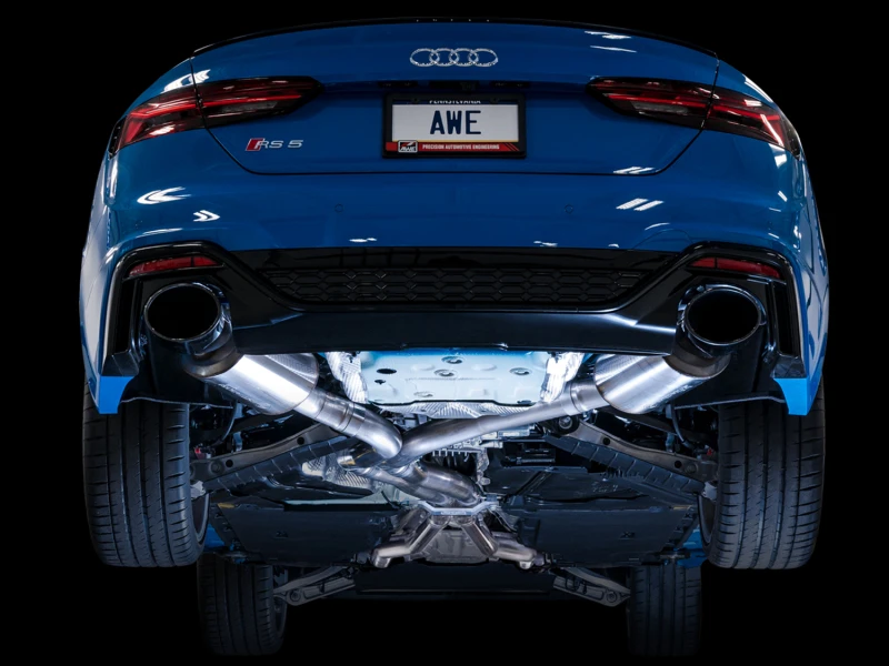 AWE Tuning Audi B9.5 RS5 Sportback Non-Resonated Touring Edition Auspuff - RS-Stil Diamant-Schwarz Tips