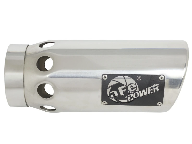 aFe Power Intercooled-Tipp Edelstahl - Poliert 4 Zoll Einlass x 5 Zoll Auslass x 12 Zoll L Anschraubbar
