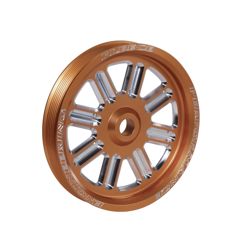 Fleece Performance Dodge Cummins Dual Pump Speichen-Riemenscheibe (für die Verwendung mit FPE Dual Pump Halterung) Orange
