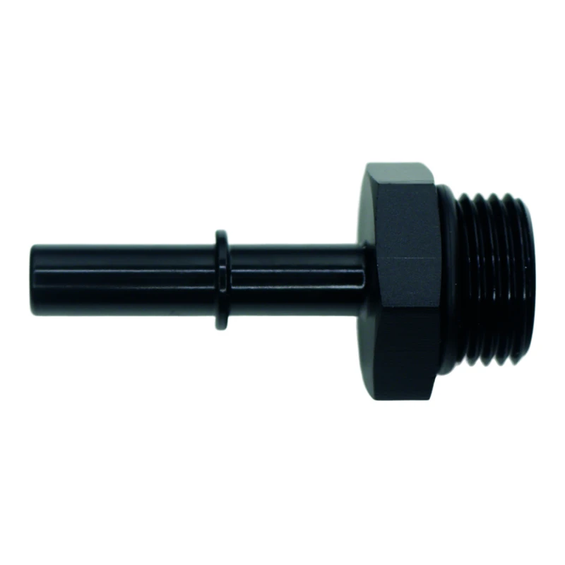 DeatschWerks 8AN ORB-Männlich zu 5/16-Zoll-Männlich EFI Quick Connect Adapter - Anodisiert Matt Schwarz