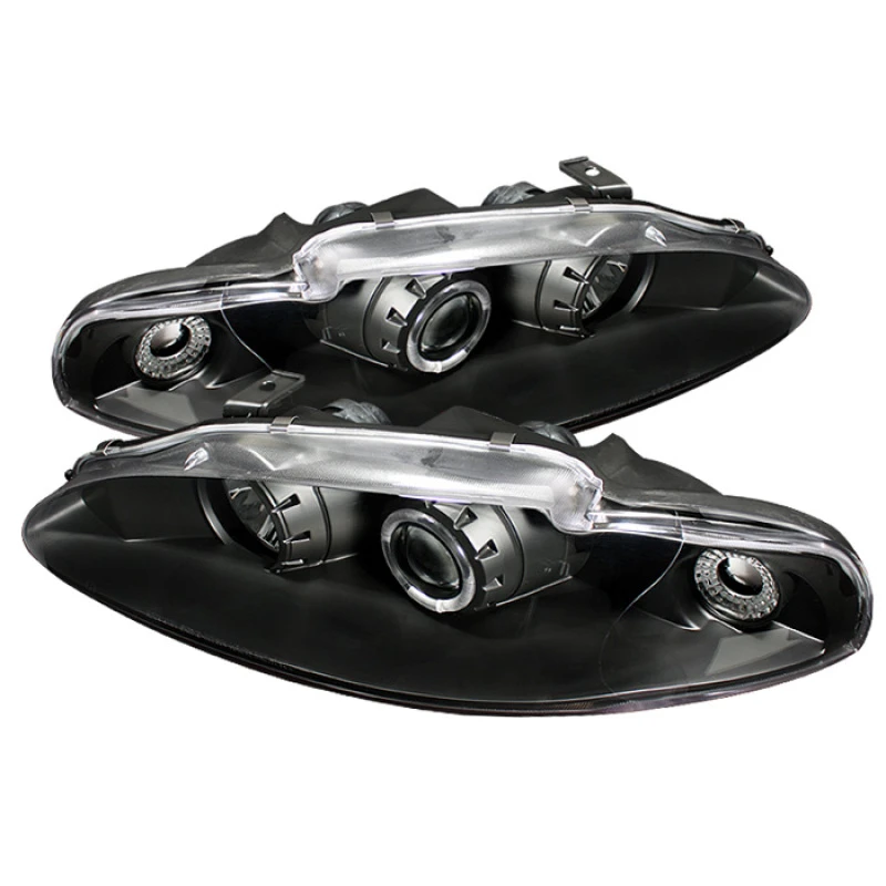 Spyder Projector Headlights LED Halo Black High H1 Low H1 PRO-YD-ME95-HL-BK for Mitsubishi Eclipse 95-96