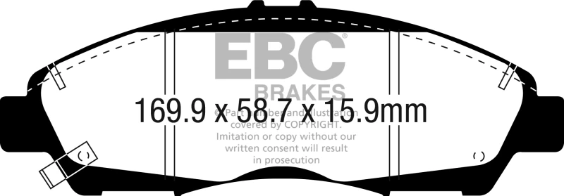 EBC 2017+ GMC Acadia (2nd Gen) 2.5L Yellowstuff Front Brake Pads