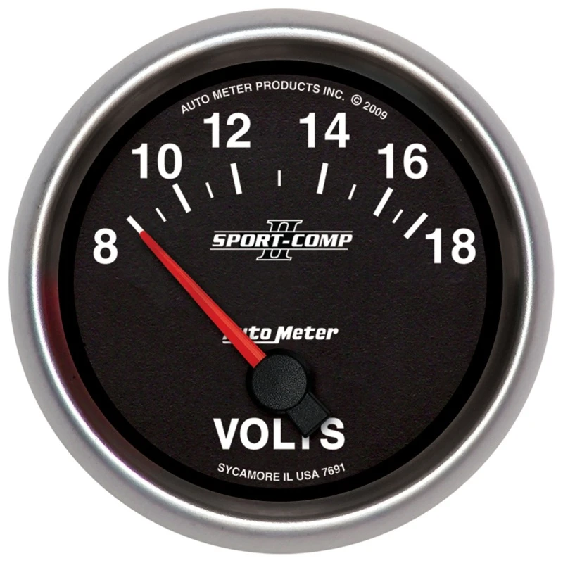 Autometer Sport-Comp II 2-5/8 Zoll 18V Elektrischer Voltmeter