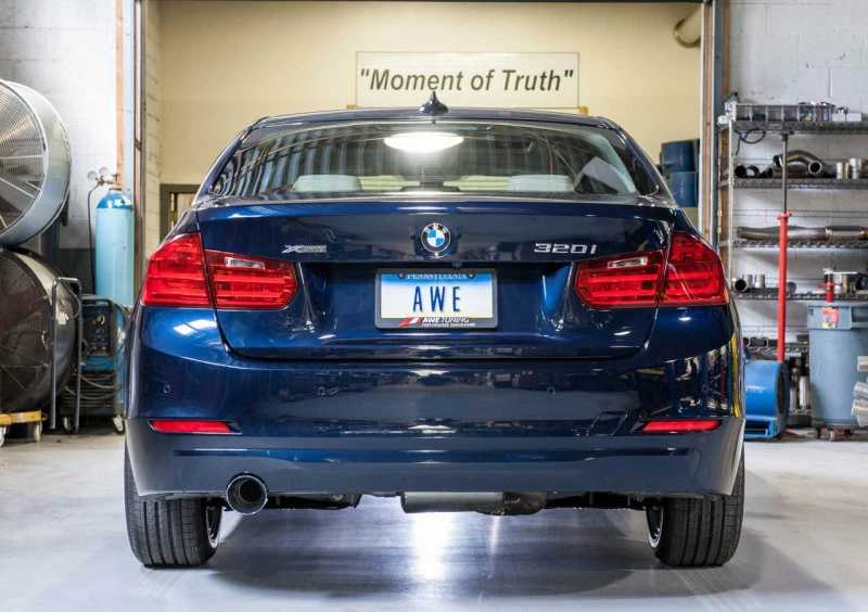 AWE Tuning BMW F30 320i Touring Abgasanlage & Performance Mittelrohr - Chromsilber Spitze (102mm)