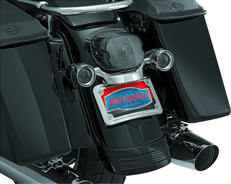 Kuryakyn Curved License Plate Mount Chrome