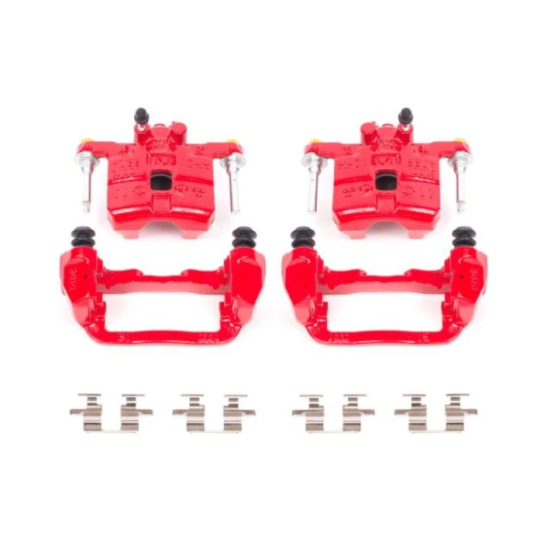 Power Stop Red Calipers w/Brackets - Pair for 98-03 Subaru Forester Rear