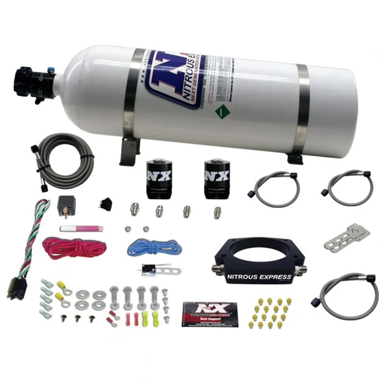 Nitrous Express GM LS 102mm Nitrous-Platten-Kit (50-400PS) mit 15lb-Flasche