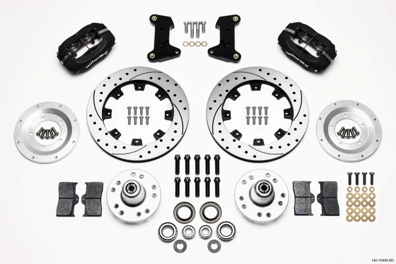 Wilwood Forged Dynalite Vorderrad-Kit 12,19 Zoll gebohrt 74-80 Pinto/Mustang II Disc-Spindel nur