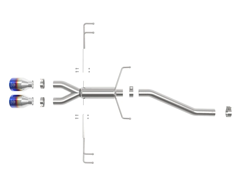 aFe Takeda 2.5in 304SS Axle-Back Exhaust System 17-19 Honda Civic Type R L4-2.0L (t) - BL Flame Tip