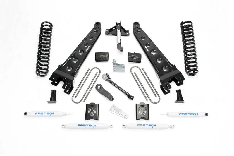 Fabtech 05-07 Ford F250 4WD ohne Überlast 6-Zoll-Rad-Arm-System mit Federn und Leistungsstoßdämpfern