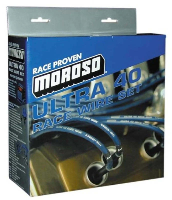 Moroso Chevrolet Big Block Ignition Wire Set - Ultra 40 - Sleeved - HEI - Crab Cap - 90 Degree - Black