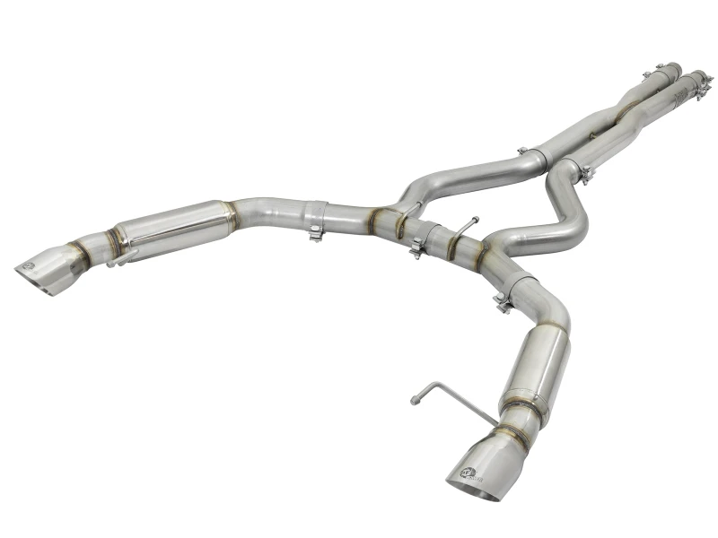 aFe MACHForce XP 3 Zoll Aggressiver Ton Cat-Back Auspuff mit Polierten Endrohren 15-17 Ford Mustang V6/V8