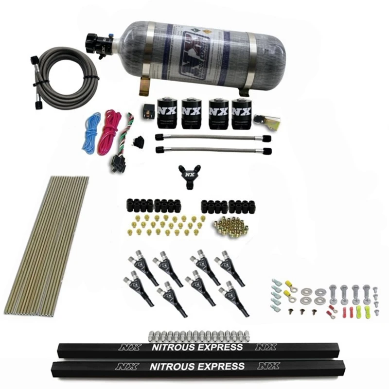 Nitrous Express Pro-Shk/Gas Nitrous Kit (200-600PS) mit Schienen und Composite-Flasche