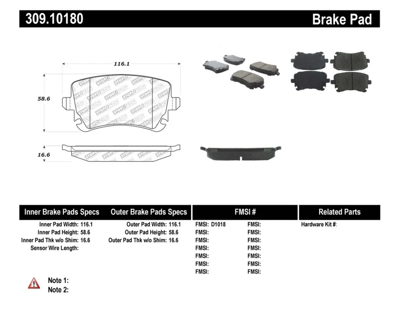 stoptech_309.10180-679502bf5cc55 StopTech Performance 07-09 Audi RS4 Rear Pads