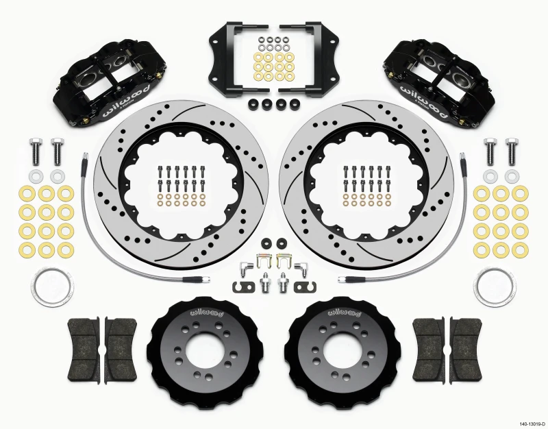 Wilwood Narrow Superlite 6R Vordere Hut Kit 14,00 Zoll gebohrt 2013-Up Ford Focus ST mit Leitungen