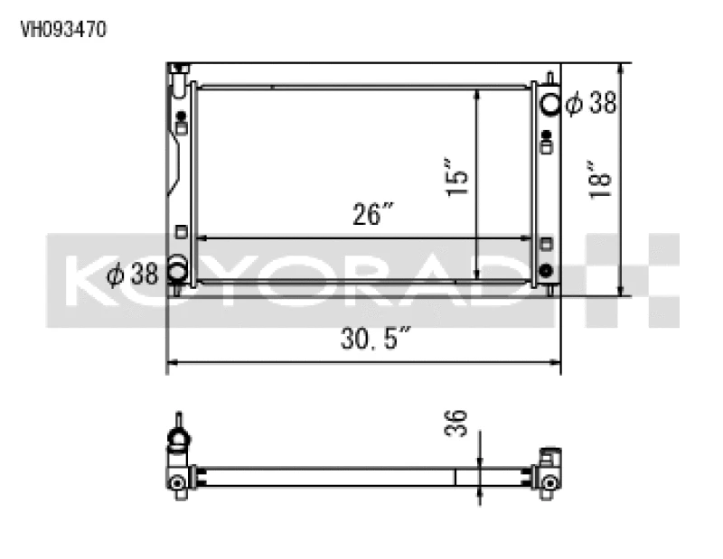 Koyo Aluminium Kühler für 17-22 Subaru Impreza 2.0L Non-Turbo / 18-22 Crosstrek 2.0/2.5L Non-Turbo