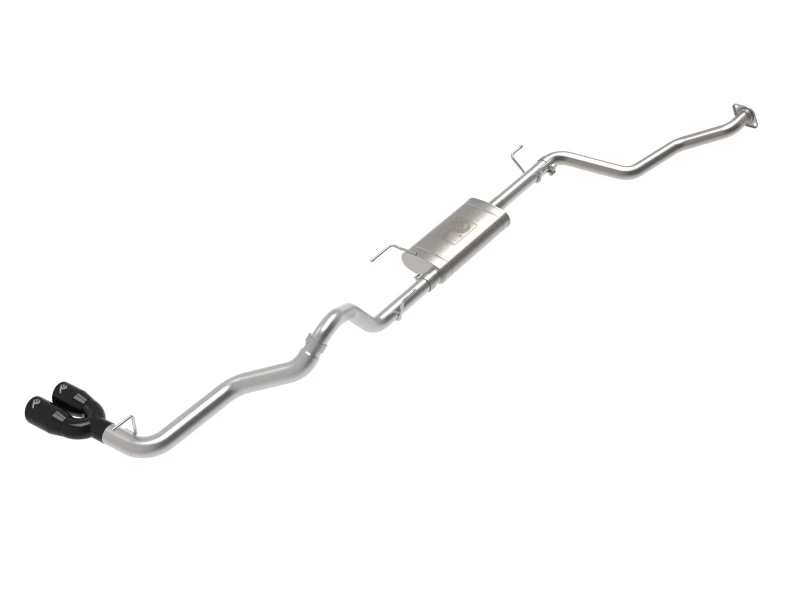 aFe 2024 Toyota Tacoma L4 2.4L Vulcan Serie 2,5-3 Zoll 304 SS Stahl Cat-Back Auspuff mit schwarzen Endrohren