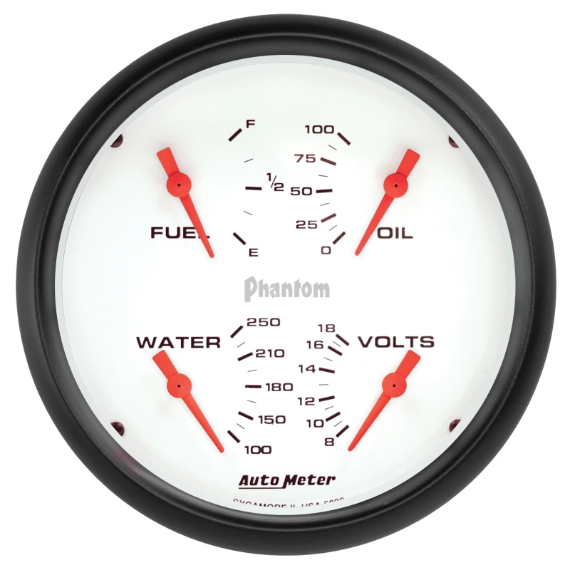 Autometer Phantom Quad 5-Zoll-Anzeige 240OHm (E) - 33Ohm (F) Elektrisch