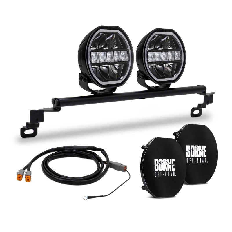 Borne Off-Road 2021+ Ford Bronco Direct Fit Lights - Standard Bumper - 2in x 7in Round - Up